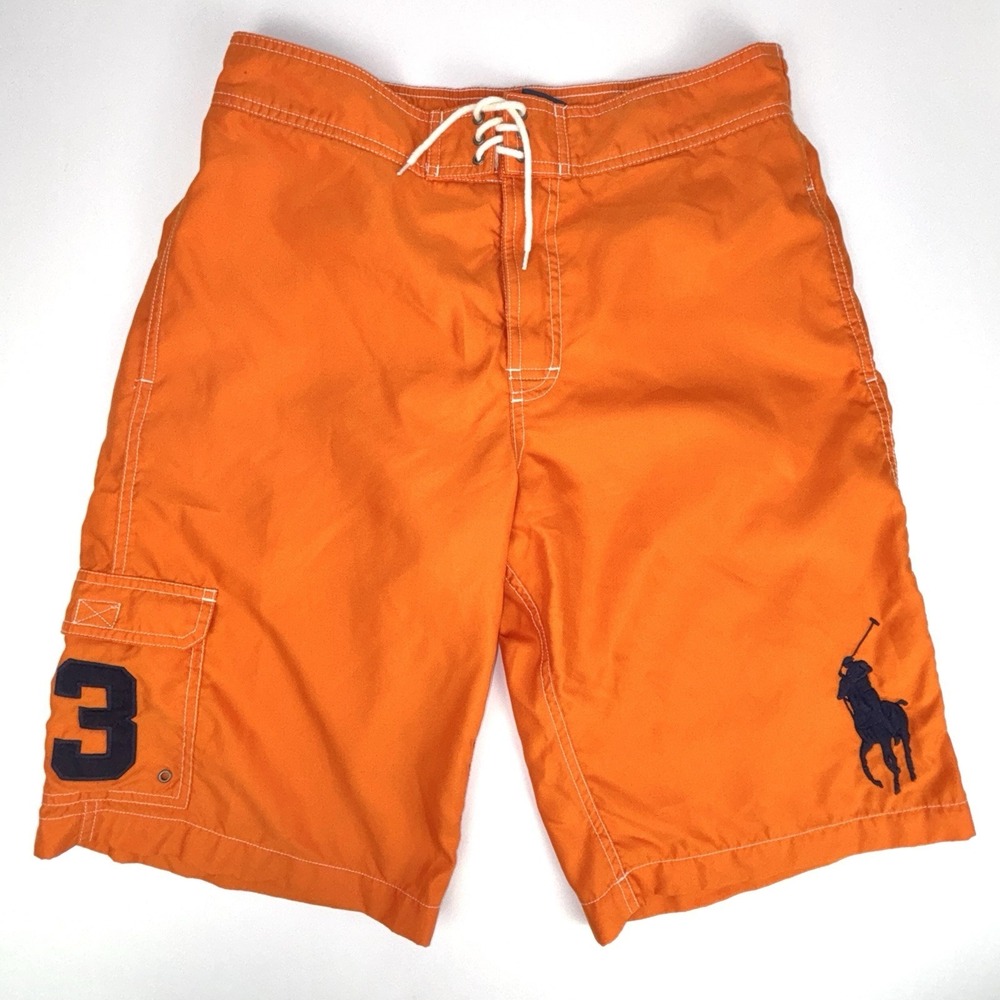 Polo Ralph Lauren Big Pony Orange Swim Trunks Board Shorts XL 18-20 Boys 28 Mens